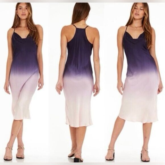 Young Fabulous & Broke Sweetie Slip Dress Ombré Purple/Pink Medium - Picture 1 of 12